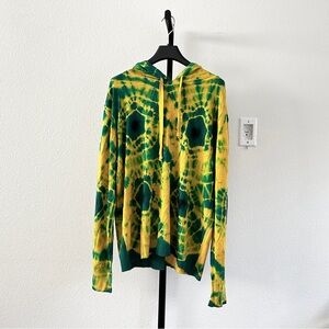 Happy Sheep Silk/Cashmere Sweater Hoodie in Green/Yellow, Size , New with Tag